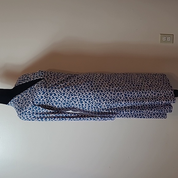 Boden Blue & Pink Heart Wrap Dress Size 10 - Picture 6 of 8